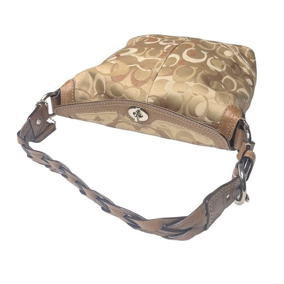 Coach‎ Chelsea Optic Signature Hobo Handbag Tan Brown - Picture 5 of 8